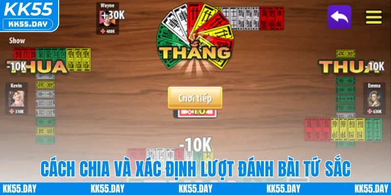 Cách chia và xác định lượt đánh bài Tứ Sắc