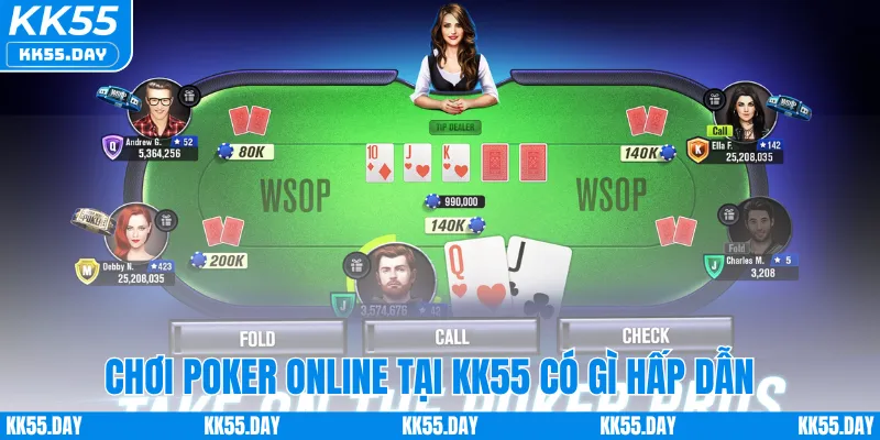 Chơi poker online tại KK55 có gì hấp dẫn