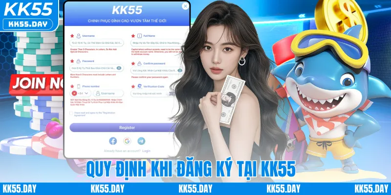 Quy định khi đăng ký tại KK55